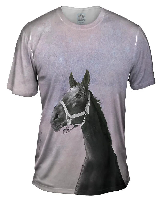 Men's ribbed t - shirts with a textured finish for added stylePurple Sky Horse