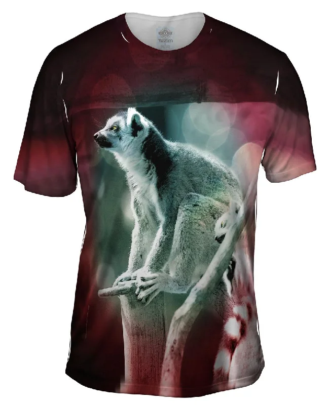Men's v - neck muscle t - shirts for a body - building aestheticRed Bubble Lemur