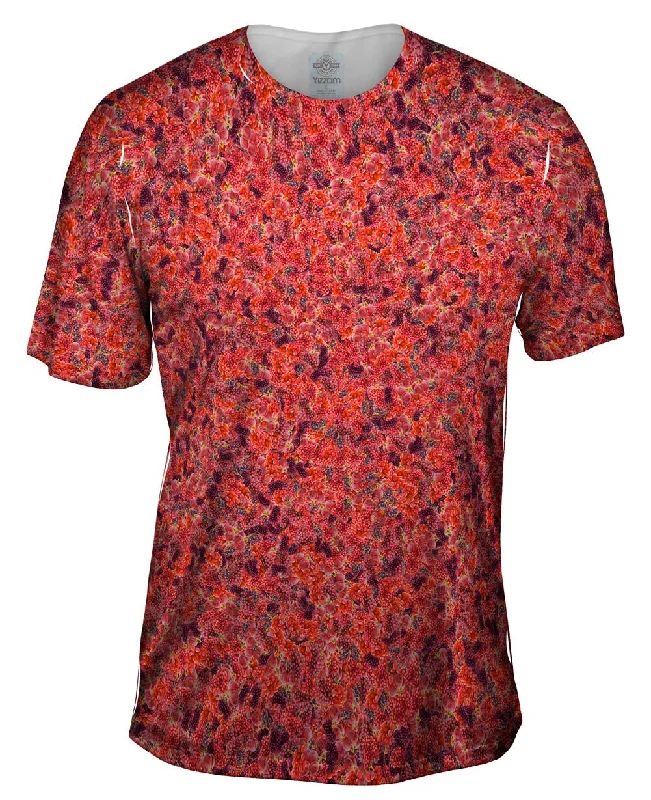 Men's button - front t - shirts with a unique artistic printRed Grapes