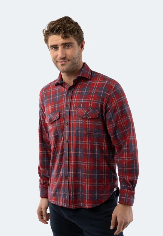 Men's eco - friendly recycled t - shirts for sustainable fashion choicesRed Plaid Flannel Men's eco - friendly recycled t - shirts for sustainable fashion choicesRed Plaid Flannel