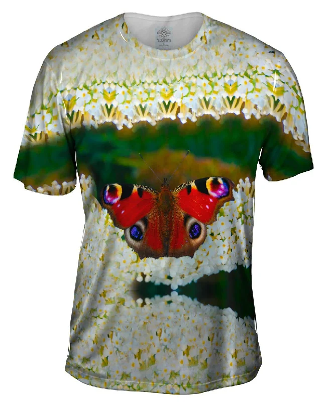 Men's slim - fit graphic t - shirts with vintage rock band printsReddish Butterfly