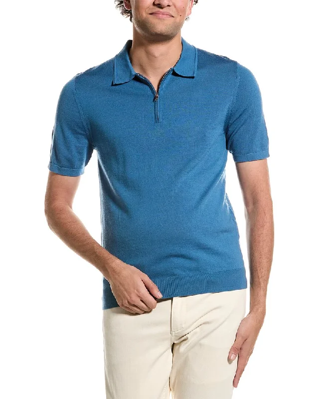 Men's moisture - wicking athletic t - shirts for intense workoutsReiss Maxwell Merino Wool 1/2-Zip Polo Shirt