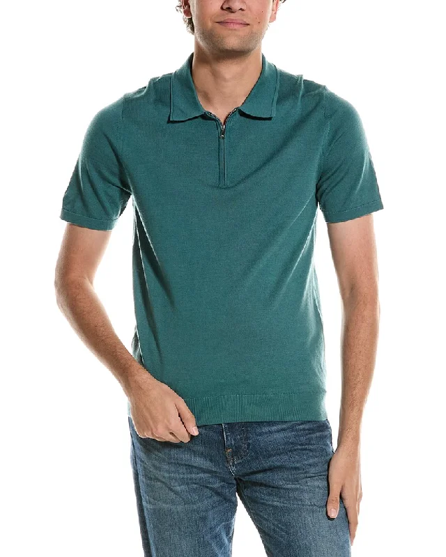 Men's eco - friendly recycled t - shirts for sustainable fashion choicesReiss Maxwell Merino Wool 1/2-Zip Polo Shirt