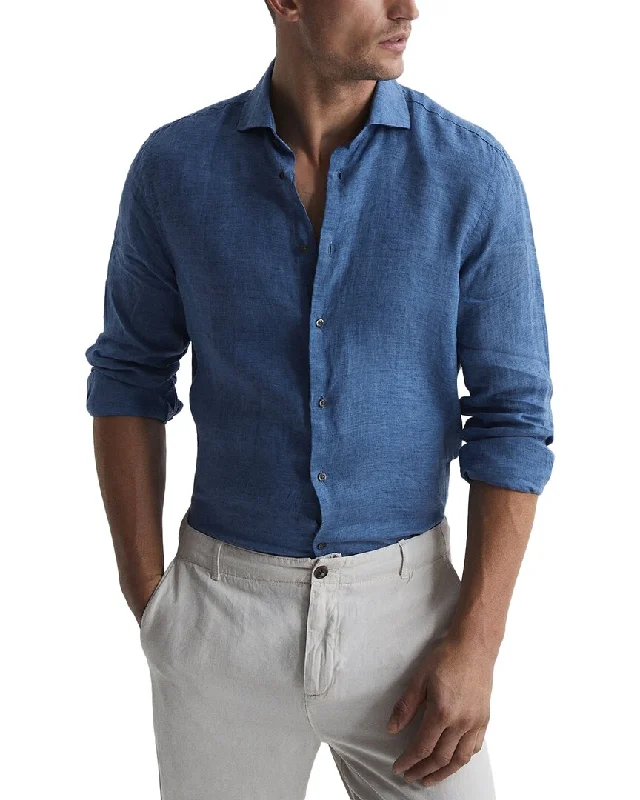 Men's tie - dye t - shirts with a bohemian styleReiss Ruban Linen Shirt
