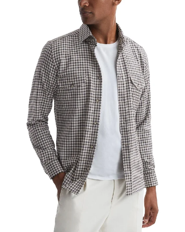 Men's distressed denim - look t - shirts with a rugged appealReiss Tremont Shirt