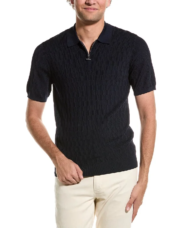 Men's antimicrobial t - shirts for odor - free freshness during travelReiss Ubud 1/2-Zip Textured Polo T-Shirt