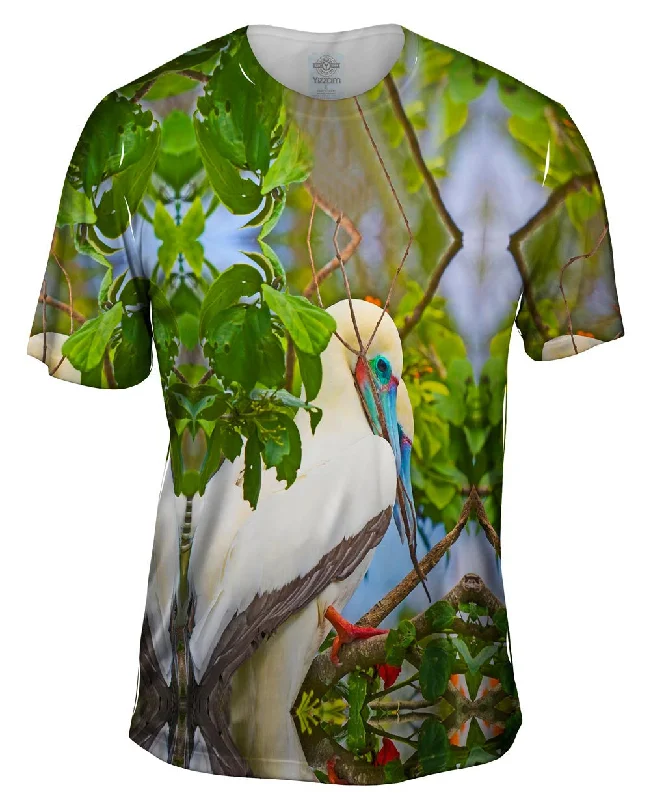 Men's long - sleeve henley t - shirts with button - down placketsRest Red Footed Boobies