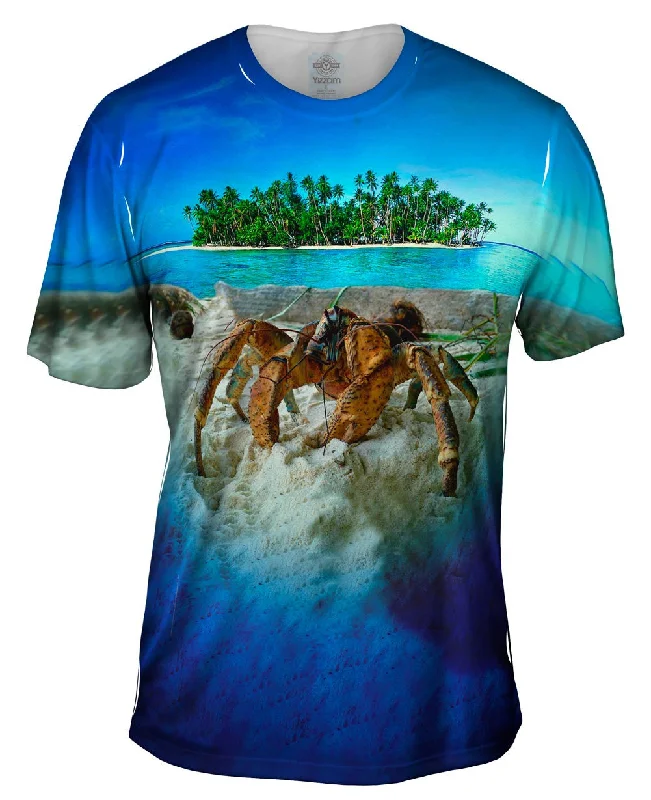 Men's eco - friendly recycled t - shirts for sustainable fashion choicesRobber Crab Island