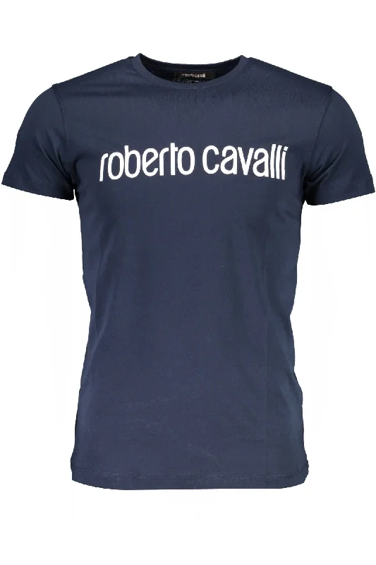 Men's mock - neck t - shirts with a modern and sleek styleRoberto Cavalli Elegant Crew Neck Printed Tee - Summer Men's