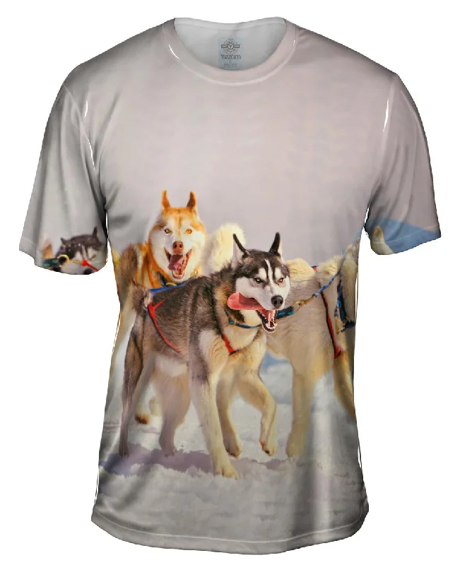 Men's thermal t - shirts with a high - neck design for cold weatherRunning Huskies
