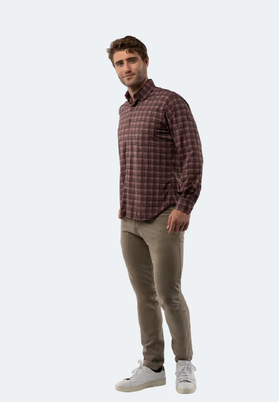 Men's slim - fit graphic t - shirts with vintage rock band printsRust and Blush Plaid Shirt Men's slim - fit graphic t - shirts with vintage rock band printsRust and Blush Plaid Shirt