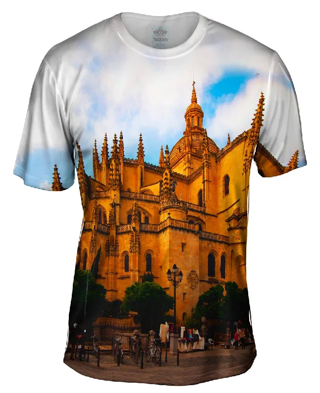 Men's mock - neck t - shirts with a modern and sleek styleSegovia Cathedral