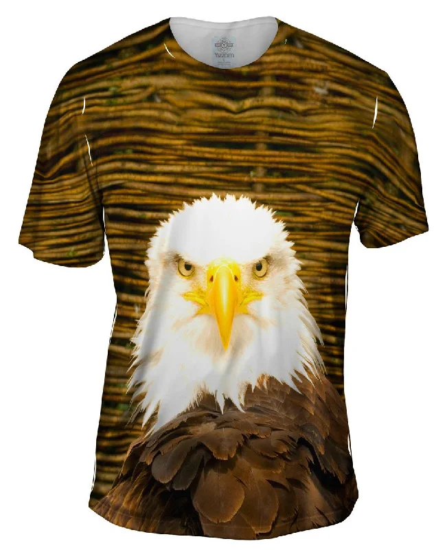 Men's eco - friendly recycled t - shirts for sustainable fashion choicesSerious Bald Eagle