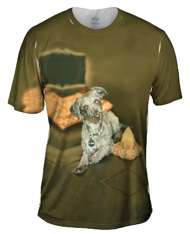 Men's moisture - wicking athletic t - shirts for intense workoutsShaggy Schnauzer