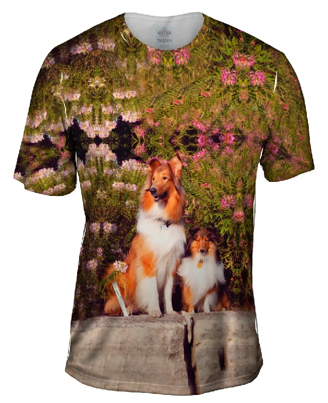 Men's ribbed t - shirts with a textured finish for added styleSheltie Wall Flower