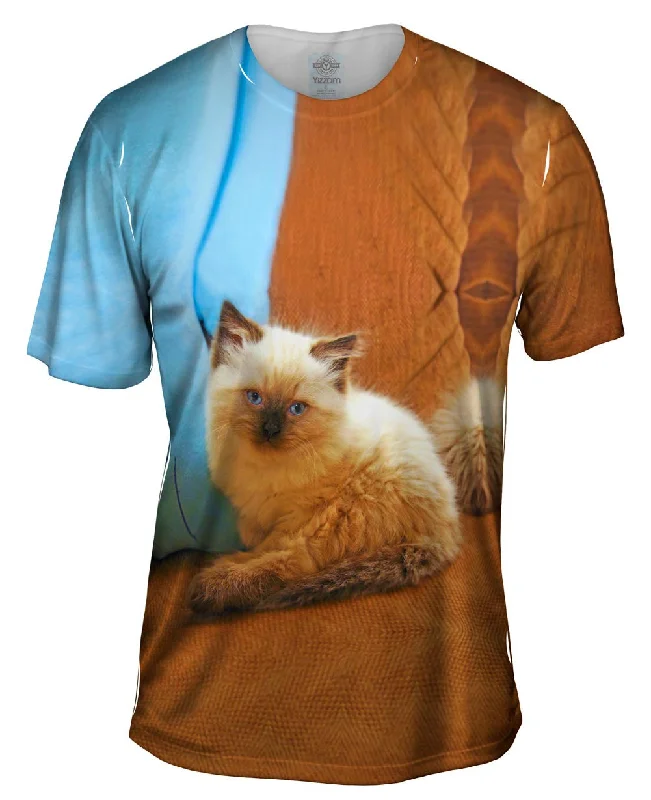 Men's eco - friendly recycled t - shirts for sustainable fashion choicesSiamese Kittens Favorite Pillow