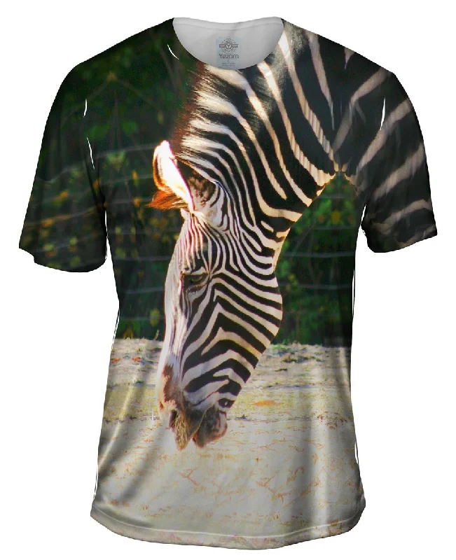 Men's slim - fit graphic t - shirts with vintage rock band printsSipping Zebra