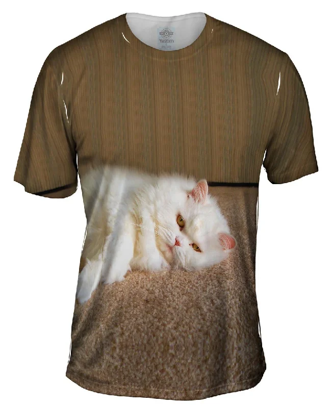 Men's smart - casual checkered t - shirts for semi - formal occasionsSleepy Cat