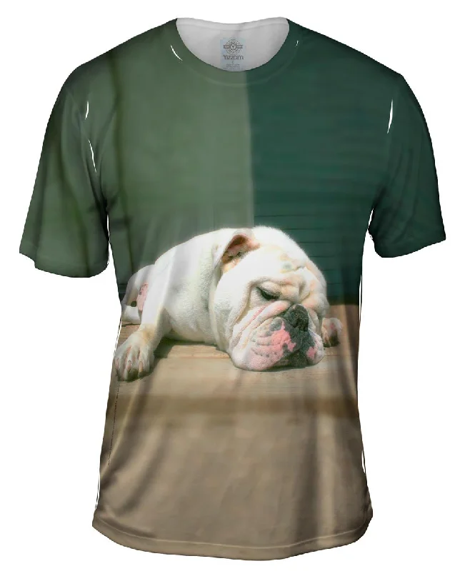 Men's organic cotton crew - neck t - shirts for everyday comfortSleepy Time Bulldog