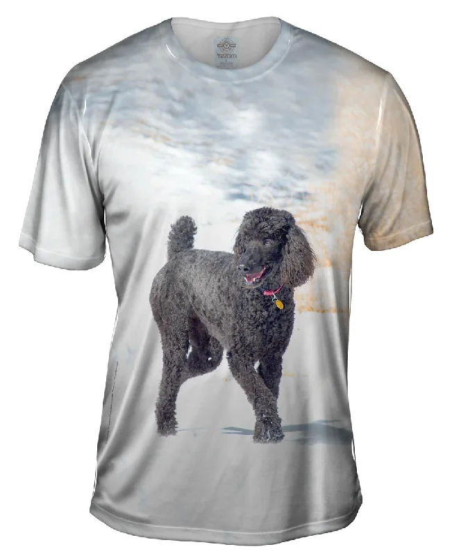 Men's printed Hawaiian t - shirts for tropical vacationsSmokey Poodle In The Snow