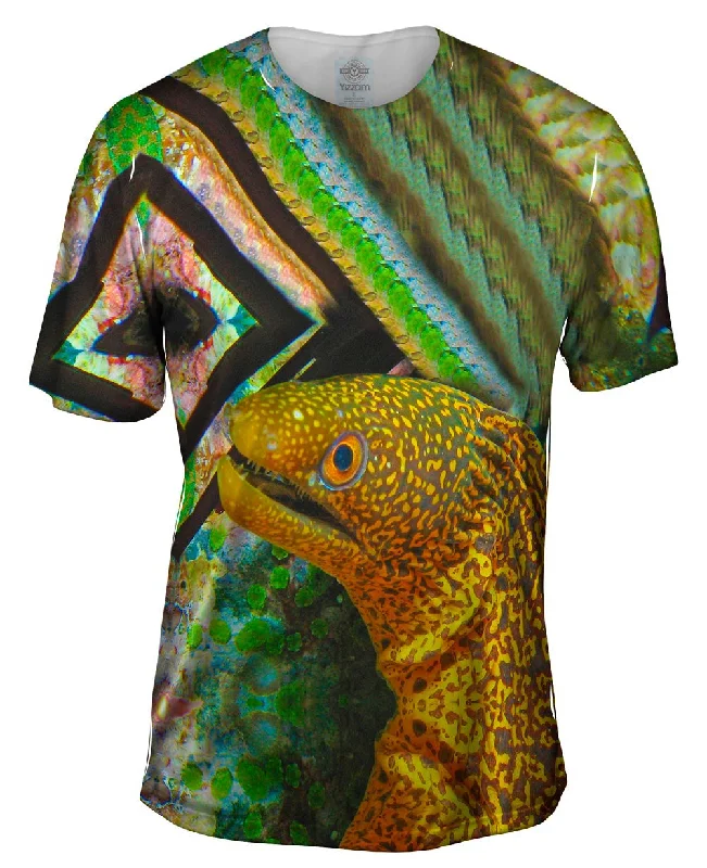 Men's eco - friendly recycled t - shirts for sustainable fashion choicesSnapping Eel Underwater