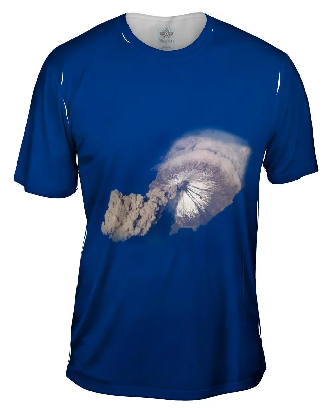 Men's printed Hawaiian t - shirts for tropical vacationsSpace Aleutian Islands Alaska Volcano