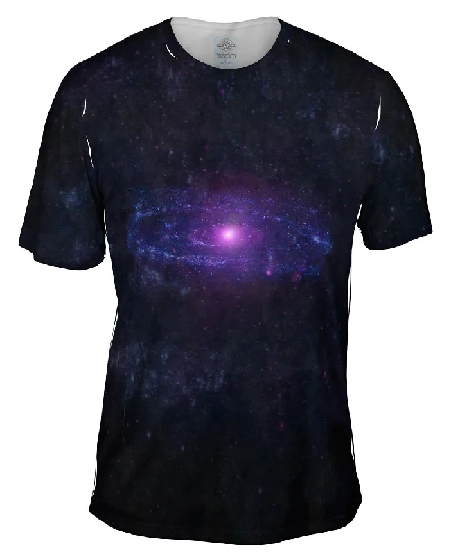 Men's smart - casual checkered t - shirts for semi - formal occasionsSpace Galaxy Ultraviolet Andromeda Galaxy