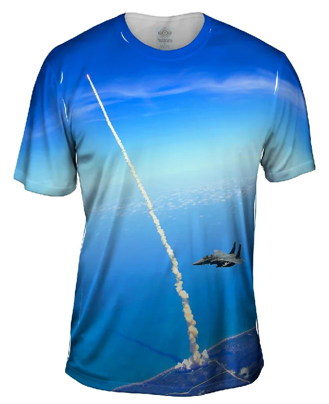 Men's ribbed t - shirts with a textured finish for added styleSpace Shuttle Atlantis F 15 Assist