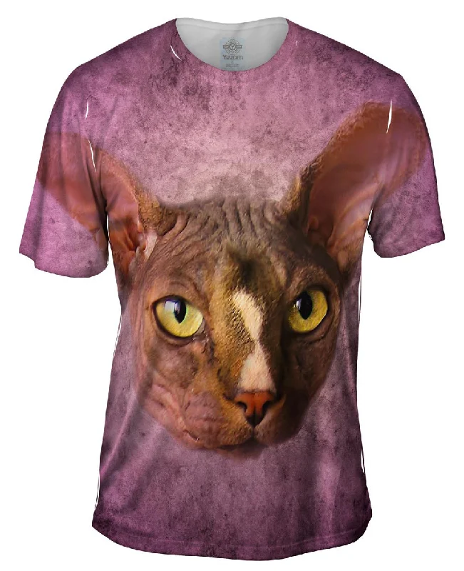 Men's eco - friendly recycled t - shirts for sustainable fashion choicesSphynx Cat Face