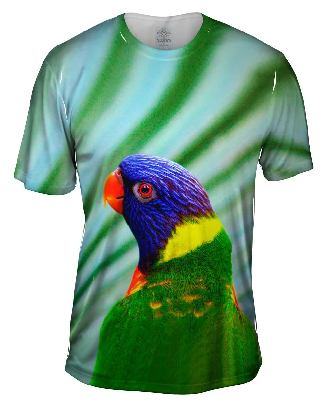 Men's button - front t - shirts with a unique artistic printSpunky Parrot