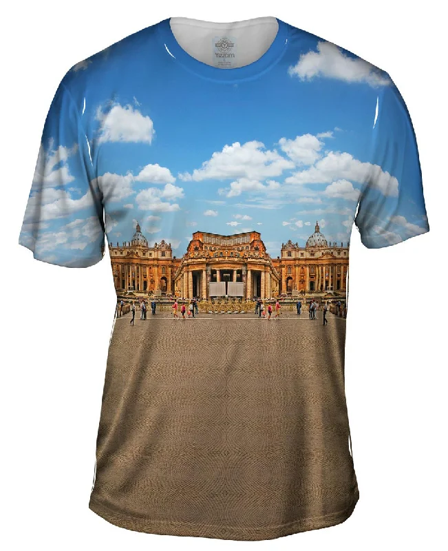 Men's smart - casual checkered t - shirts for semi - formal occasionsSt Peters Basilica - Vatican - City