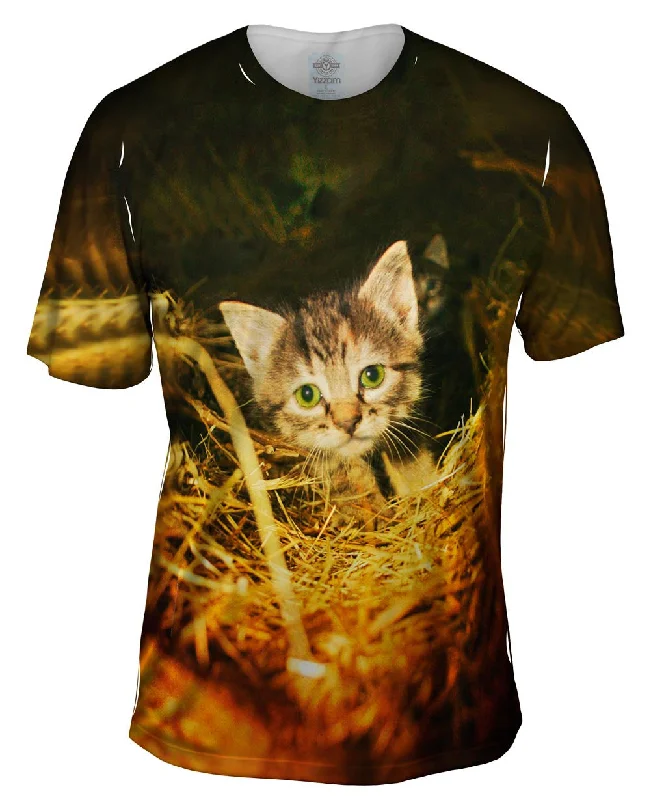 Men's organic cotton crew - neck t - shirts for everyday comfortStraw Kitten