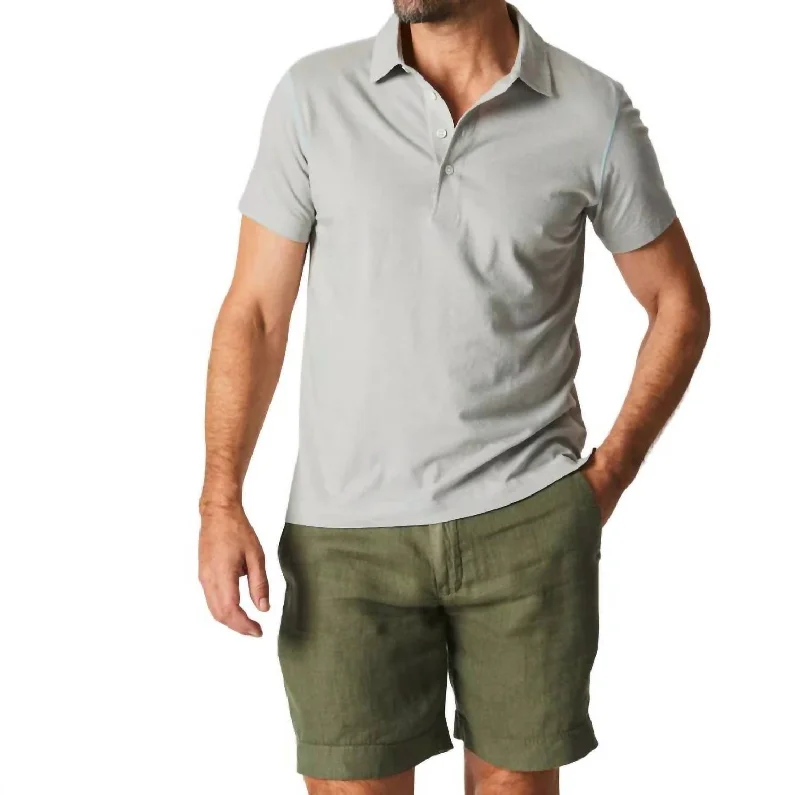 Men's distressed denim - look t - shirts with a rugged appealStripe Pensacola Polo In Light Blue