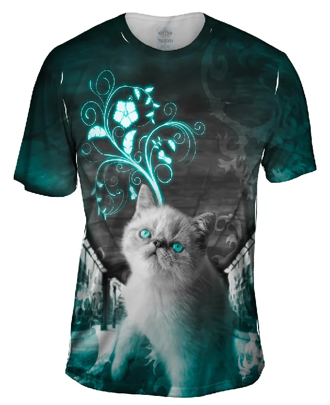 Men's button - front t - shirts with a unique artistic printSubway Exotic Kitten