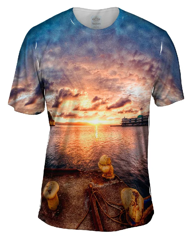 Men's eco - friendly recycled t - shirts for sustainable fashion choicesSunset Dock Port