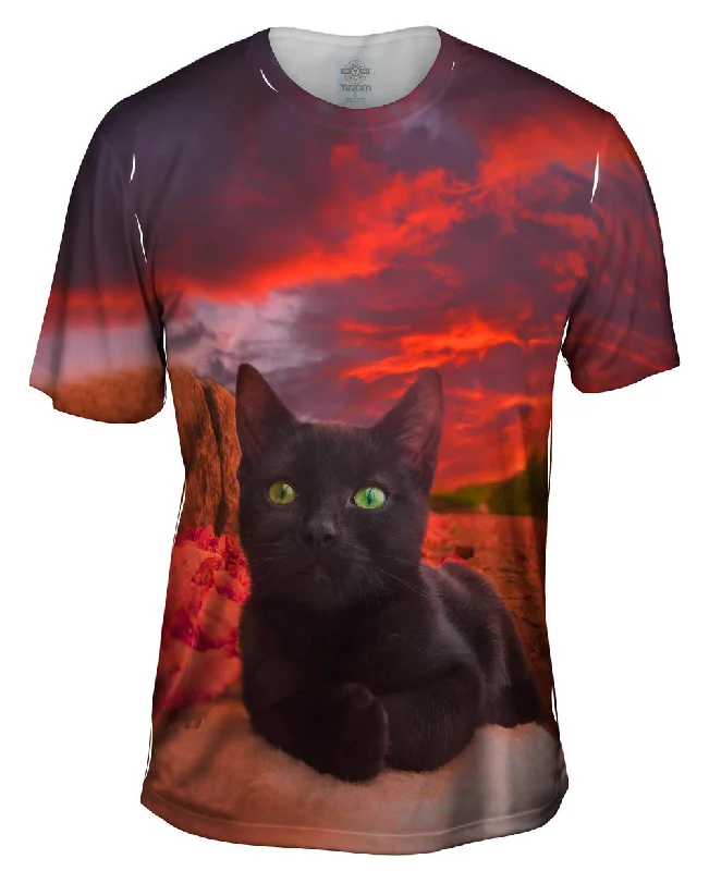 Men's thermal t - shirts with a high - neck design for cold weatherSunset Kitten