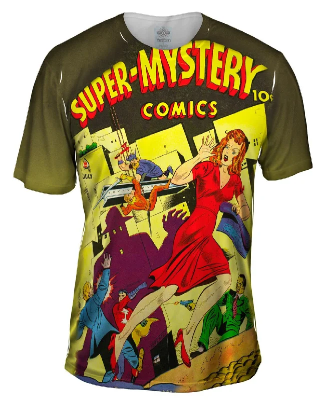 Men's lightweight performance t - shirts for running marathonsSuper Mystery Comic Retro