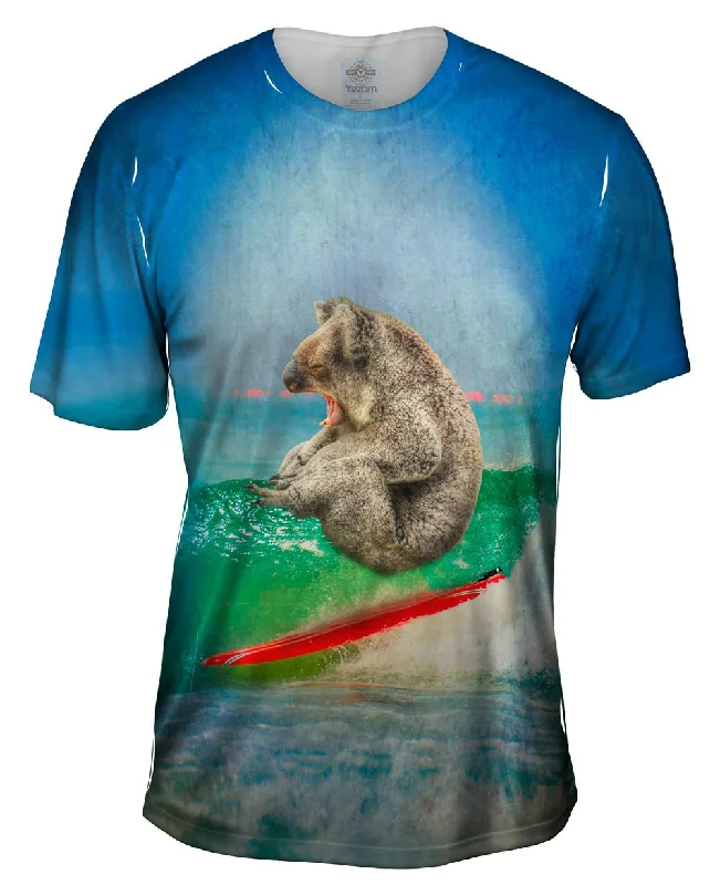 Men's slim - fit graphic t - shirts with vintage rock band printsSurf Koala