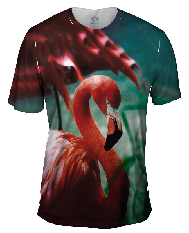 Men's mock - neck t - shirts with a modern and sleek styleSweet Flamingo