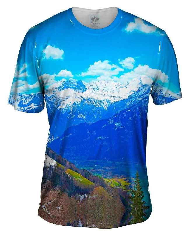 Men's v - neck muscle t - shirts for a body - building aestheticSwiss Alps