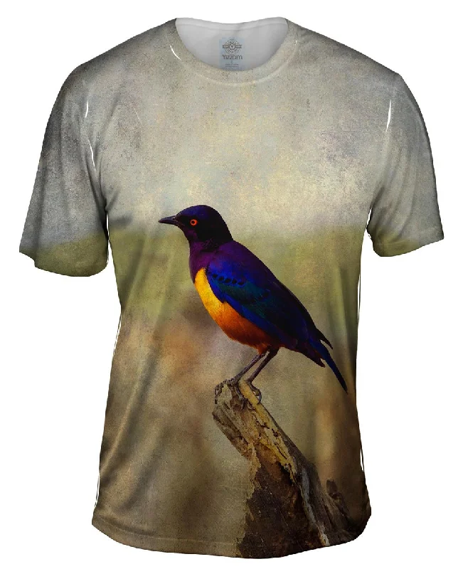 Men's antimicrobial t - shirts for odor - free freshness during travelTanzania Starling Bird