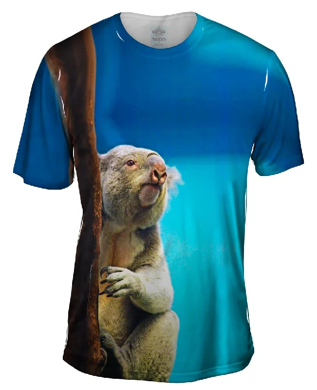 Men's long - sleeve henley t - shirts with button - down placketsTender Tree Koala