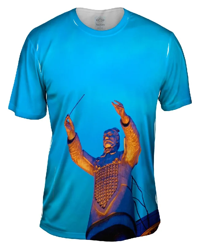 Men's eco - friendly recycled t - shirts for sustainable fashion choicesTerracotta Orchestra Theater