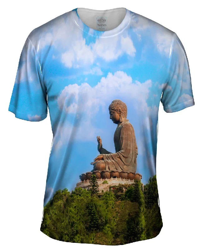 Men's plus - size pocket t - shirts with a classic lookTian Tan Buddha Shrine