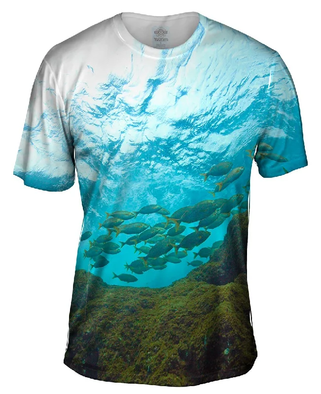 Men's smart - casual checkered t - shirts for semi - formal occasionsToujours Au Palier Sky From Underwater