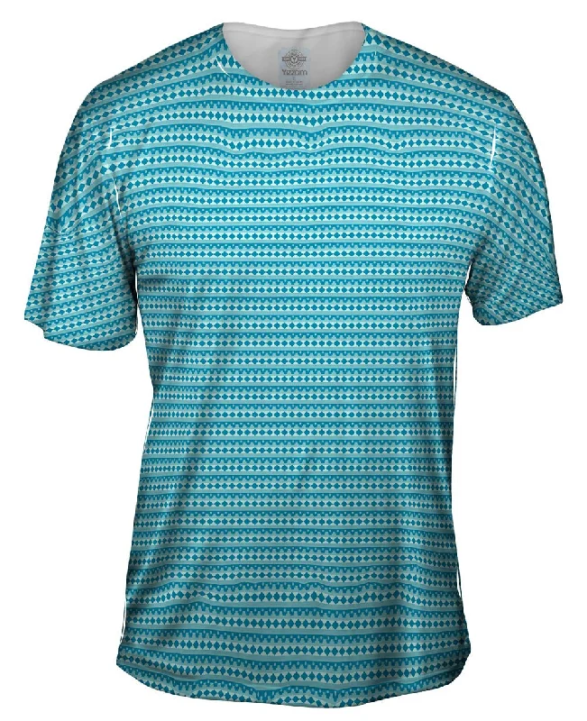 Men's polo t - shirts with a contrast collar for a preppy lookTribal Blue Skies