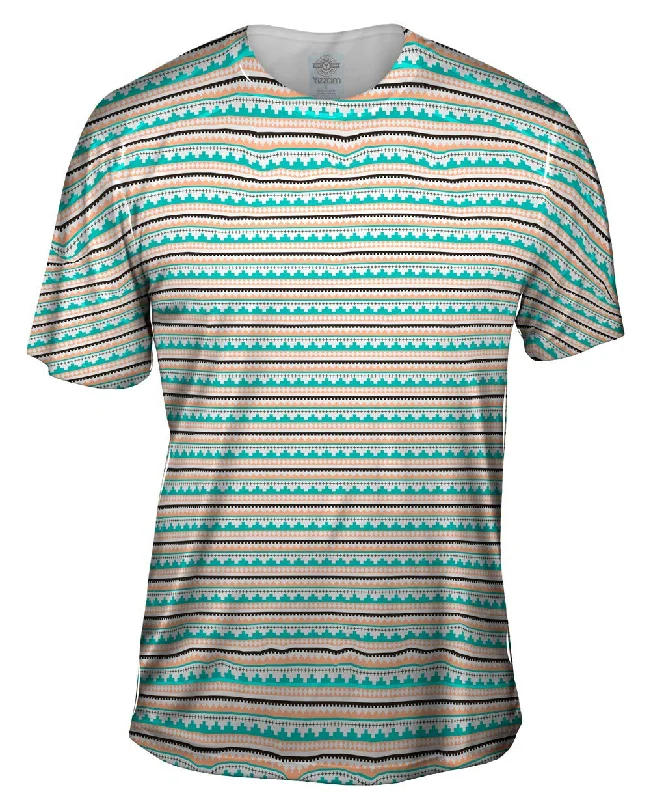 Men's long - sleeve henley t - shirts with button - down placketsTribal Earth And Sky