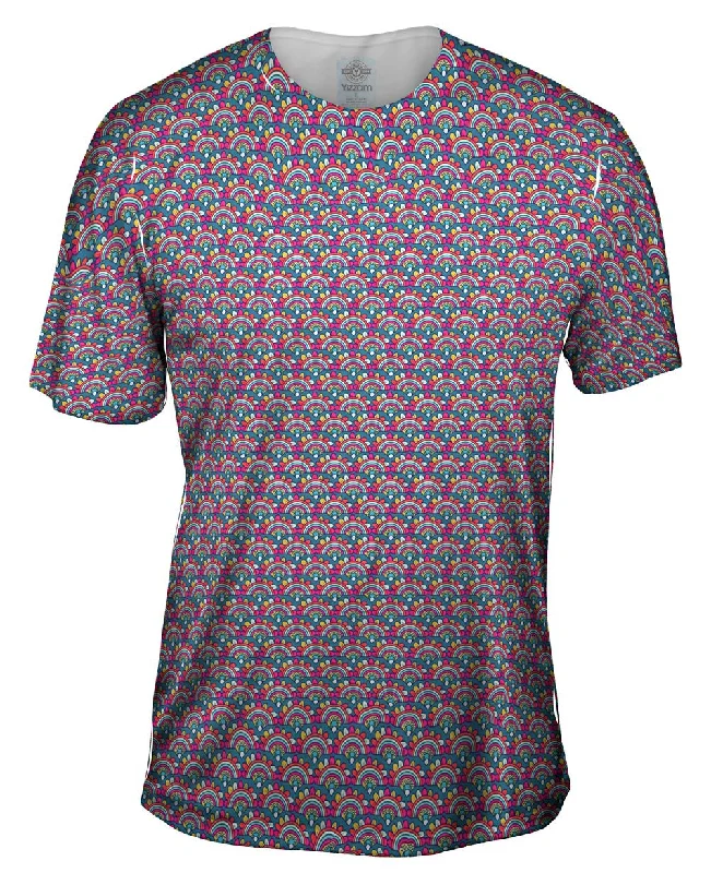 Men's organic cotton crew - neck t - shirts for everyday comfortTribal Peacock Pattern