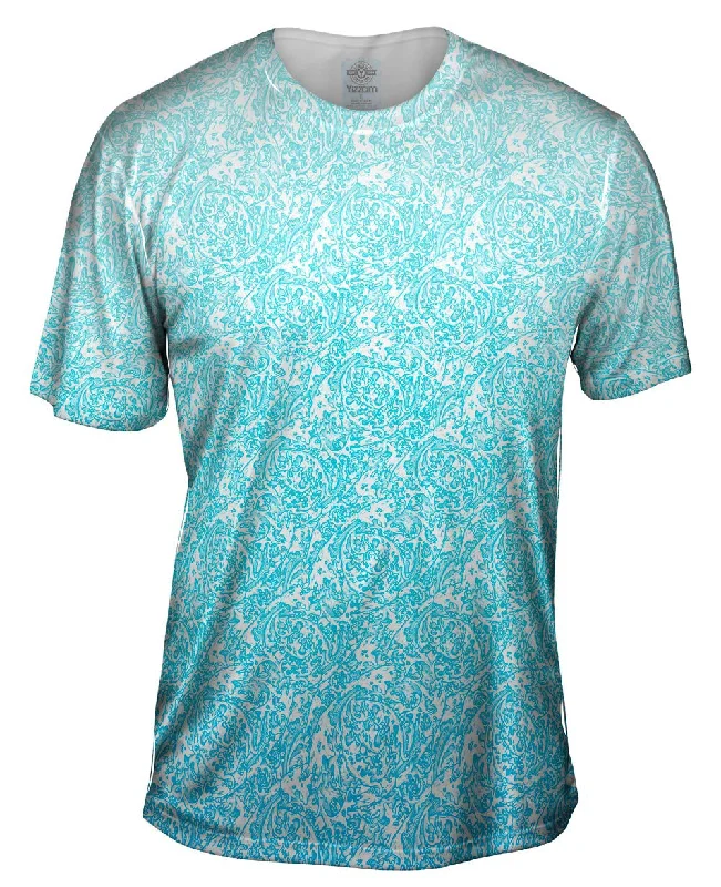 Men's printed Hawaiian t - shirts for tropical vacationsTribal Water Wave