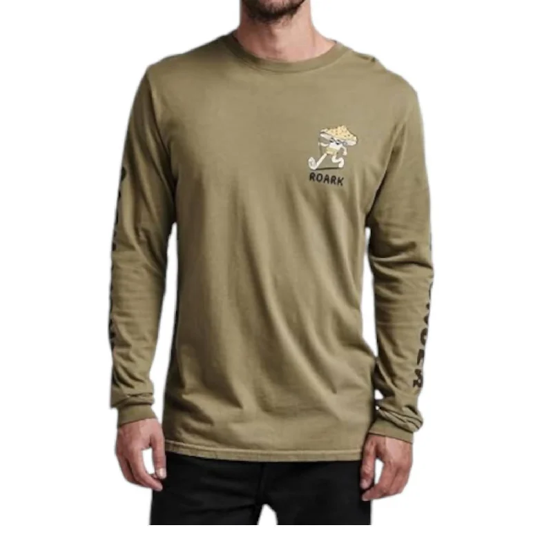Men's smart - casual checkered t - shirts for semi - formal occasionsTrip Longer Long Sleeve Premium Tee In Dusty Green